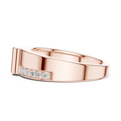 0.18 CTW Asymmetrical Pavé Lab-Grown Diamond Men’s Band in 14K Gold