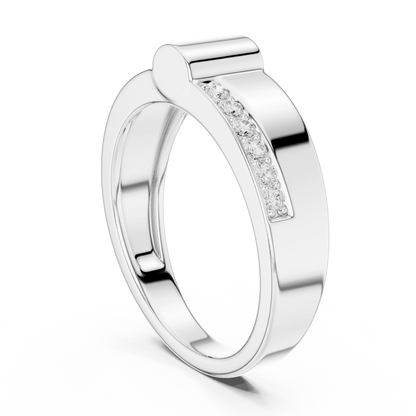 0.18 CTW Asymmetrical Pavé Lab-Grown Diamond Men’s Band in 14K Gold