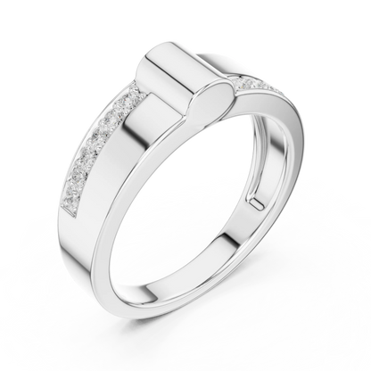 0.18 CTW Asymmetrical Pavé Lab-Grown Diamond Men’s Band in 14K Gold