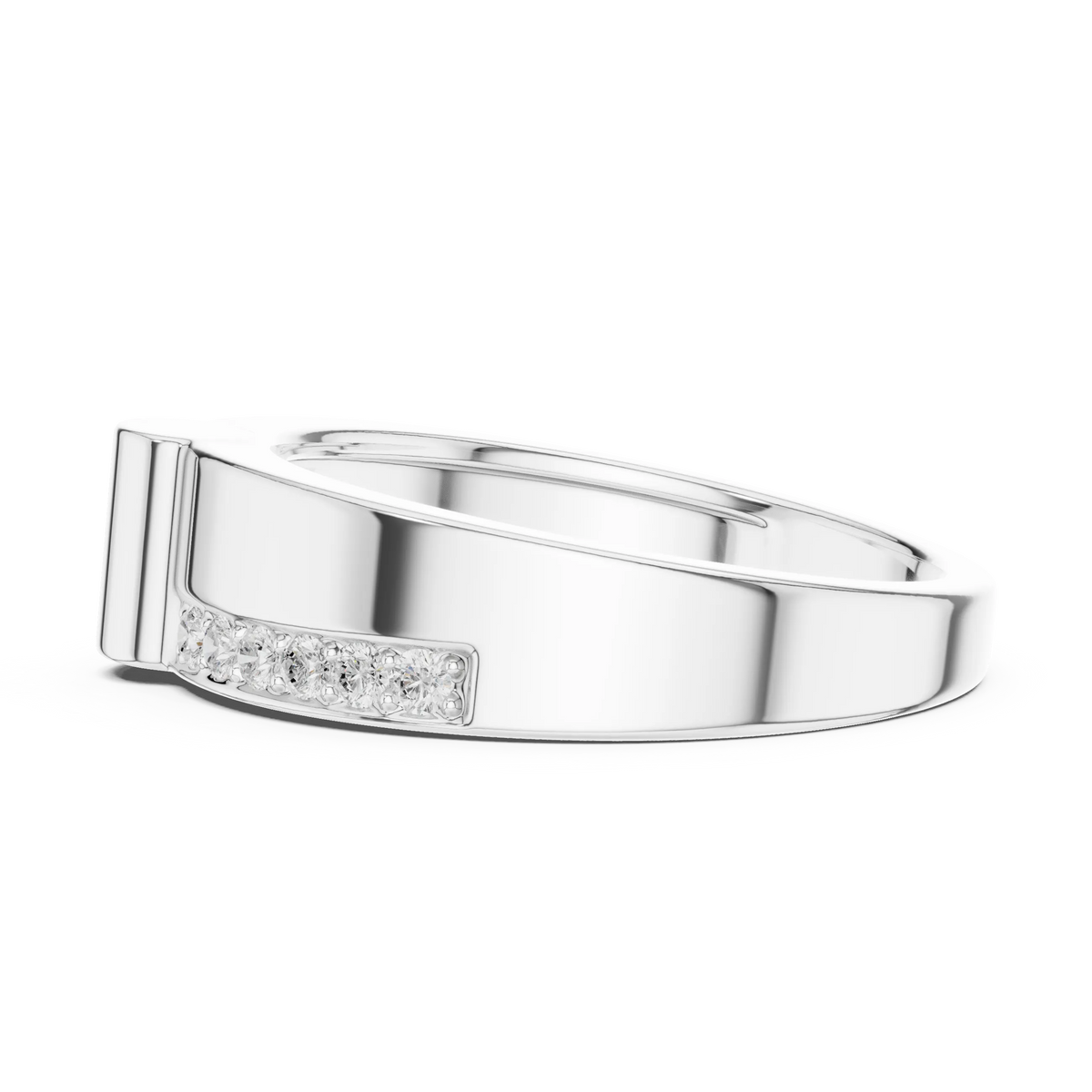 0.18 CTW Asymmetrical Pavé Lab-Grown Diamond Men’s Band in 14K Gold