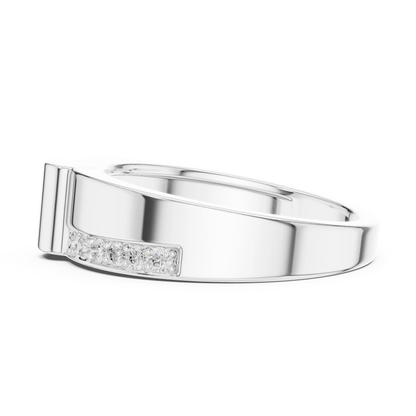 0.18 CTW Asymmetrical Pavé Lab-Grown Diamond Men’s Band in 14K Gold