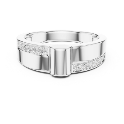 0.18 CTW Asymmetrical Pavé Lab-Grown Diamond Men’s Band in 14K Gold