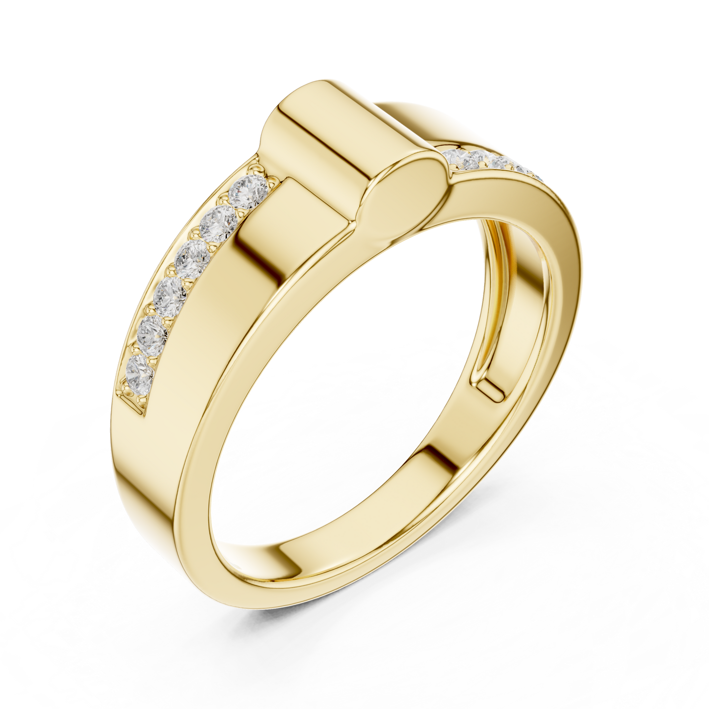 0.18 CTW Asymmetrical Pavé Lab-Grown Diamond Men’s Band in 14K Gold