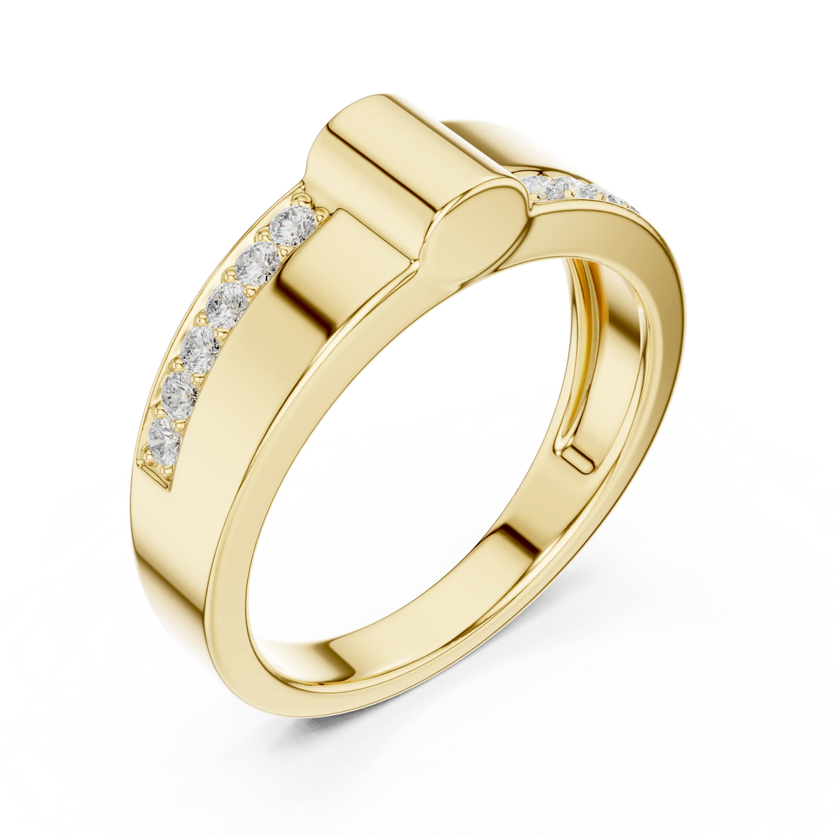0.18 CTW Asymmetrical Pavé Lab-Grown Diamond Men’s Band in 14K Gold
