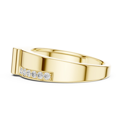 0.18 CTW Asymmetrical Pavé Lab-Grown Diamond Men’s Band in 14K Gold