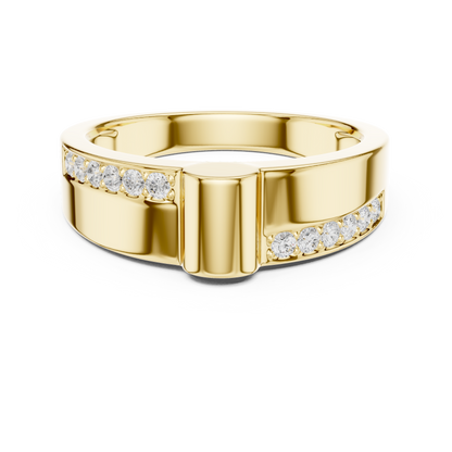 0.18 CTW Asymmetrical Pavé Lab-Grown Diamond Men’s Band in 14K Gold