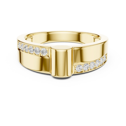 0.18 CTW Asymmetrical Pavé Lab-Grown Diamond Men’s Band in 14K Gold