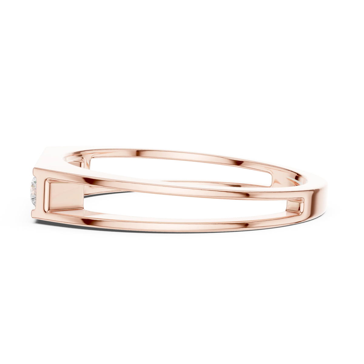 0.50 CTW Five-Stone Channel-Set Lab-Grown Diamond Men’s Band in 14K Gold