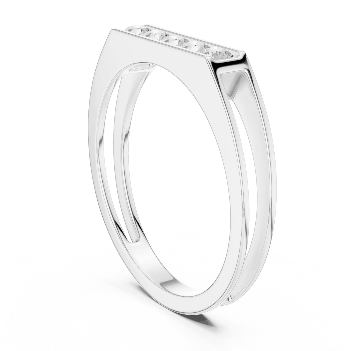 0.50 CTW Five-Stone Channel-Set Lab-Grown Diamond Men’s Band in 14K Gold