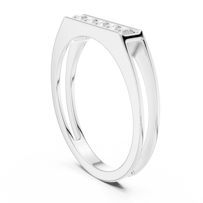 0.50 CTW Five-Stone Channel-Set Lab-Grown Diamond Men’s Band in 14K Gold