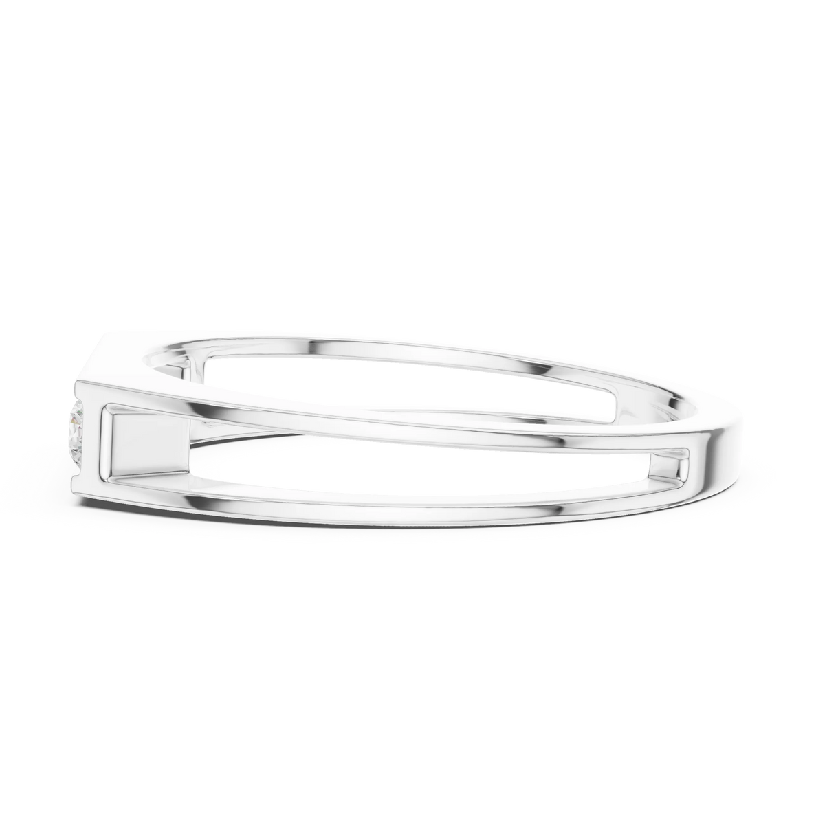 0.50 CTW Five-Stone Channel-Set Lab-Grown Diamond Men’s Band in 14K Gold