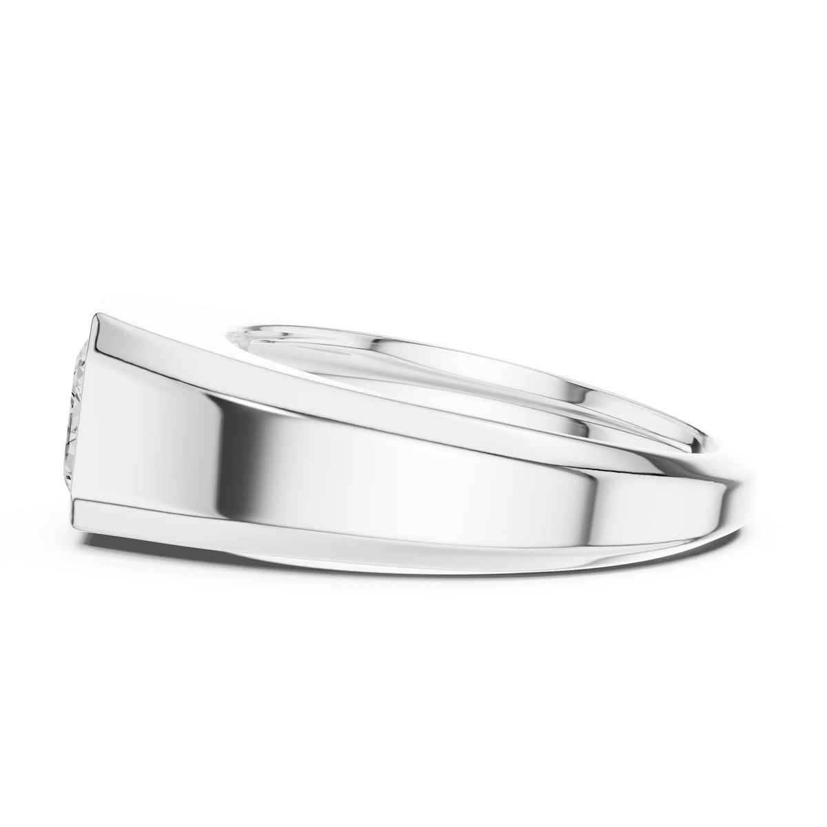 1.80 CT Emerald-Cut Lab-Grown Diamond Men’s Bezel Ring in 14K Gold