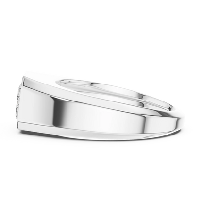 1.80 CT Emerald-Cut Lab-Grown Diamond Men’s Bezel Ring in 14K Gold
