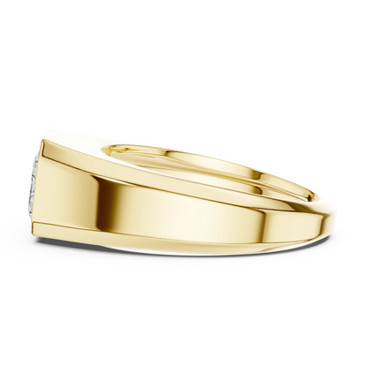 1.80 CT Emerald-Cut Lab-Grown Diamond Men’s Bezel Ring in 14K Gold