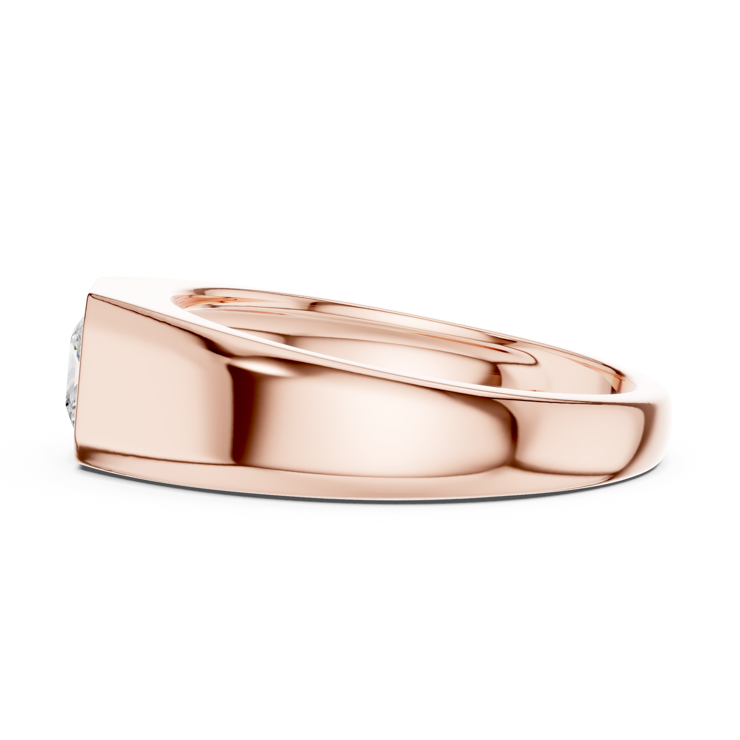 0.50 CT Princess-Cut Lab-Grown Diamond Bezel-Set Men’s Ring in 14K Gold