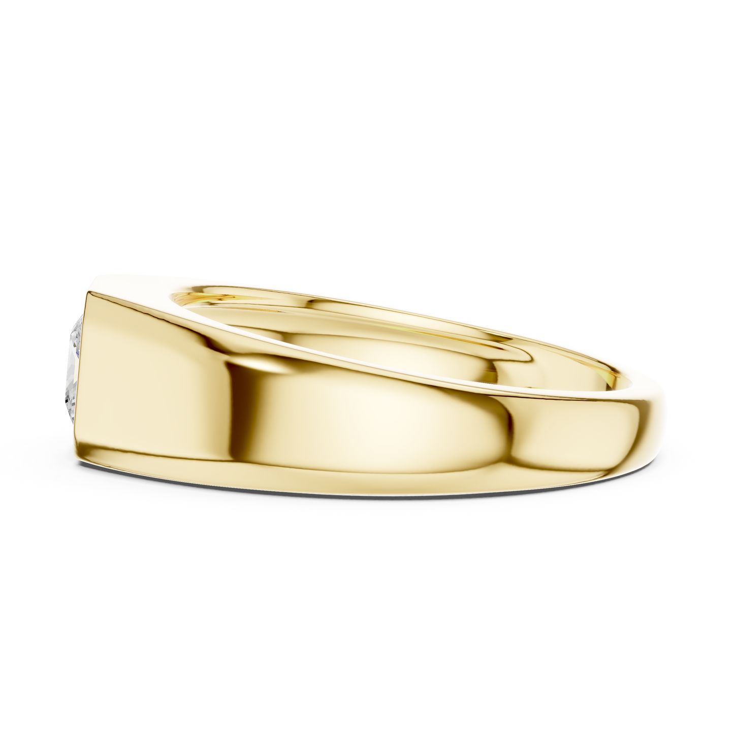 0.50 CT Princess-Cut Lab-Grown Diamond Bezel-Set Men’s Ring in 14K Gold