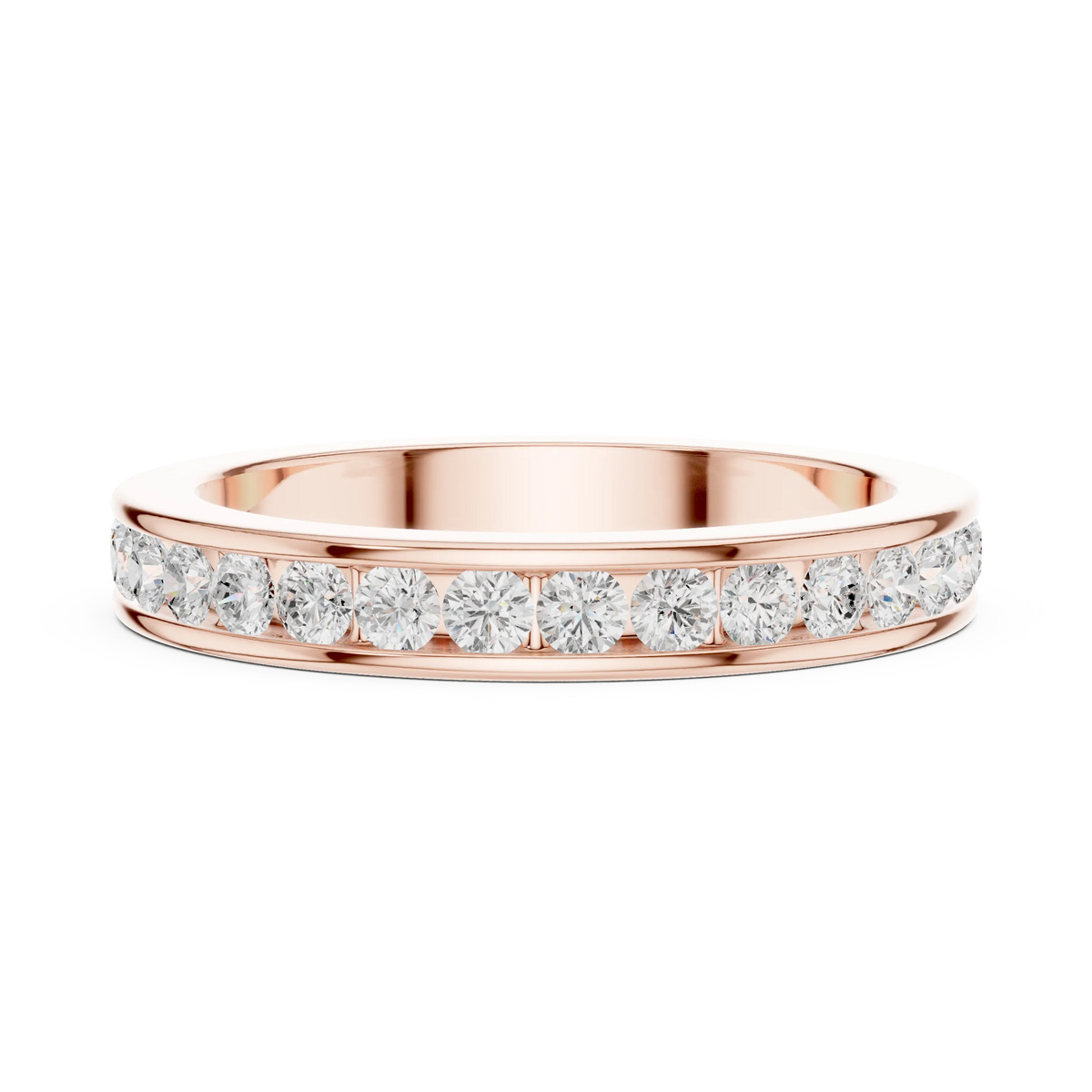 1.08 CTW Round Lab-Grown Diamond Channel-Set Men’s Band in 14K Gold