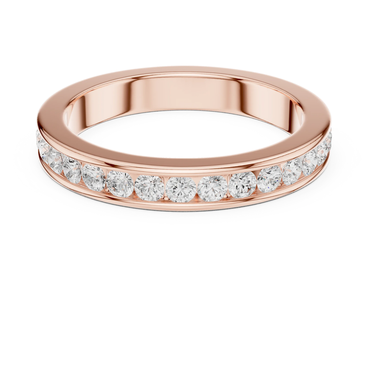 1.08 CTW Round Lab-Grown Diamond Channel-Set Men’s Band in 14K Gold