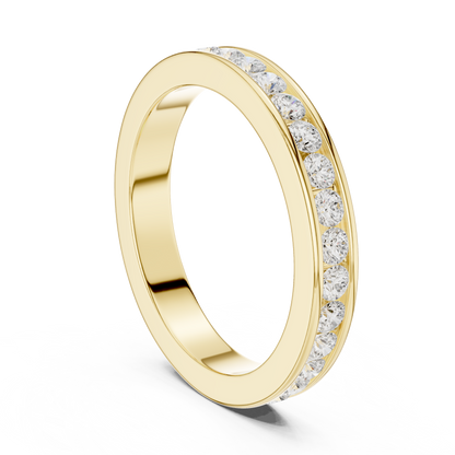 1.08 CTW Round Lab-Grown Diamond Channel-Set Men’s Band in 14K Gold