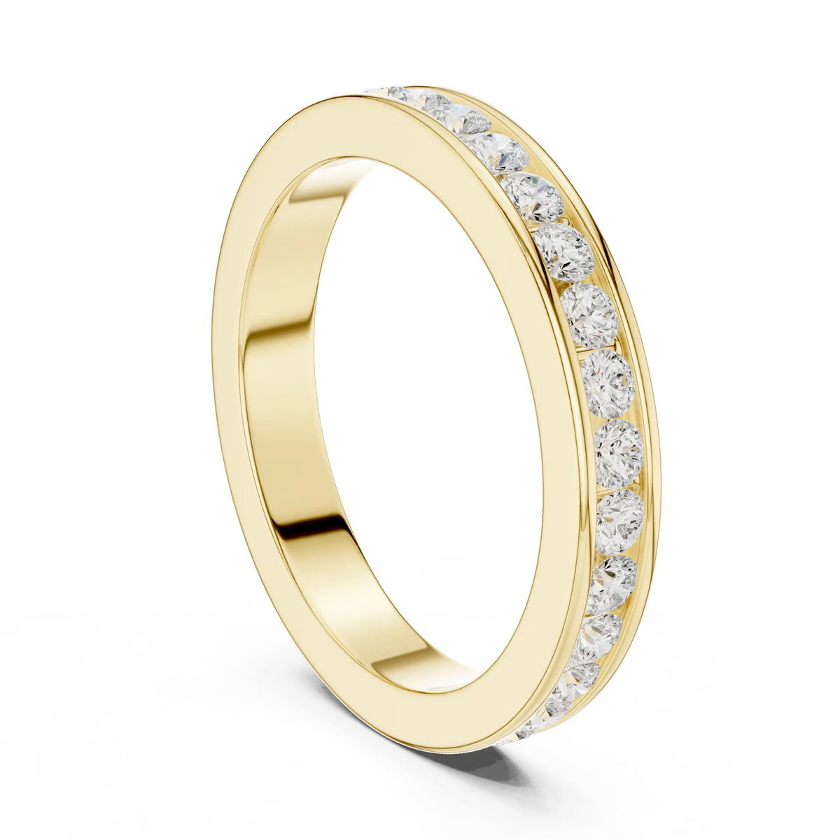 1.08 CTW Round Lab-Grown Diamond Channel-Set Men’s Band in 14K Gold