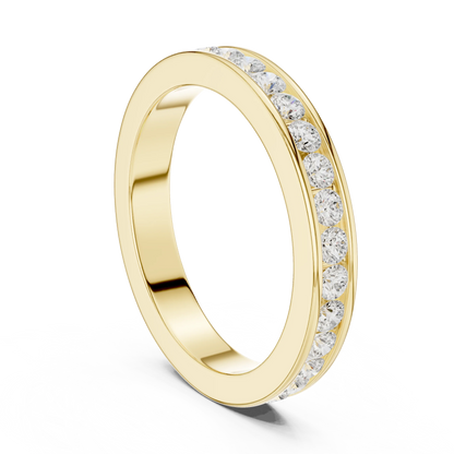 1.08 CTW Round Lab-Grown Diamond Channel-Set Men’s Band in 14K Gold