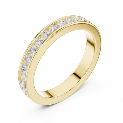 1.08 CTW Round Lab-Grown Diamond Channel-Set Men’s Band in 14K Gold