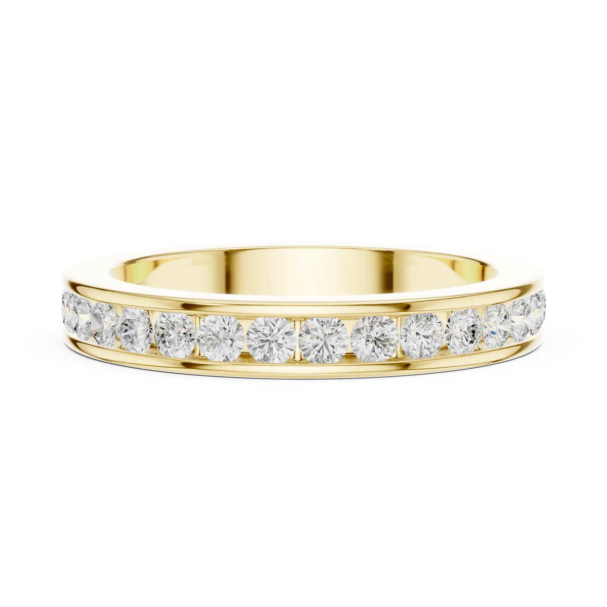 1.08 CTW Round Lab-Grown Diamond Channel-Set Men’s Band in 14K Gold