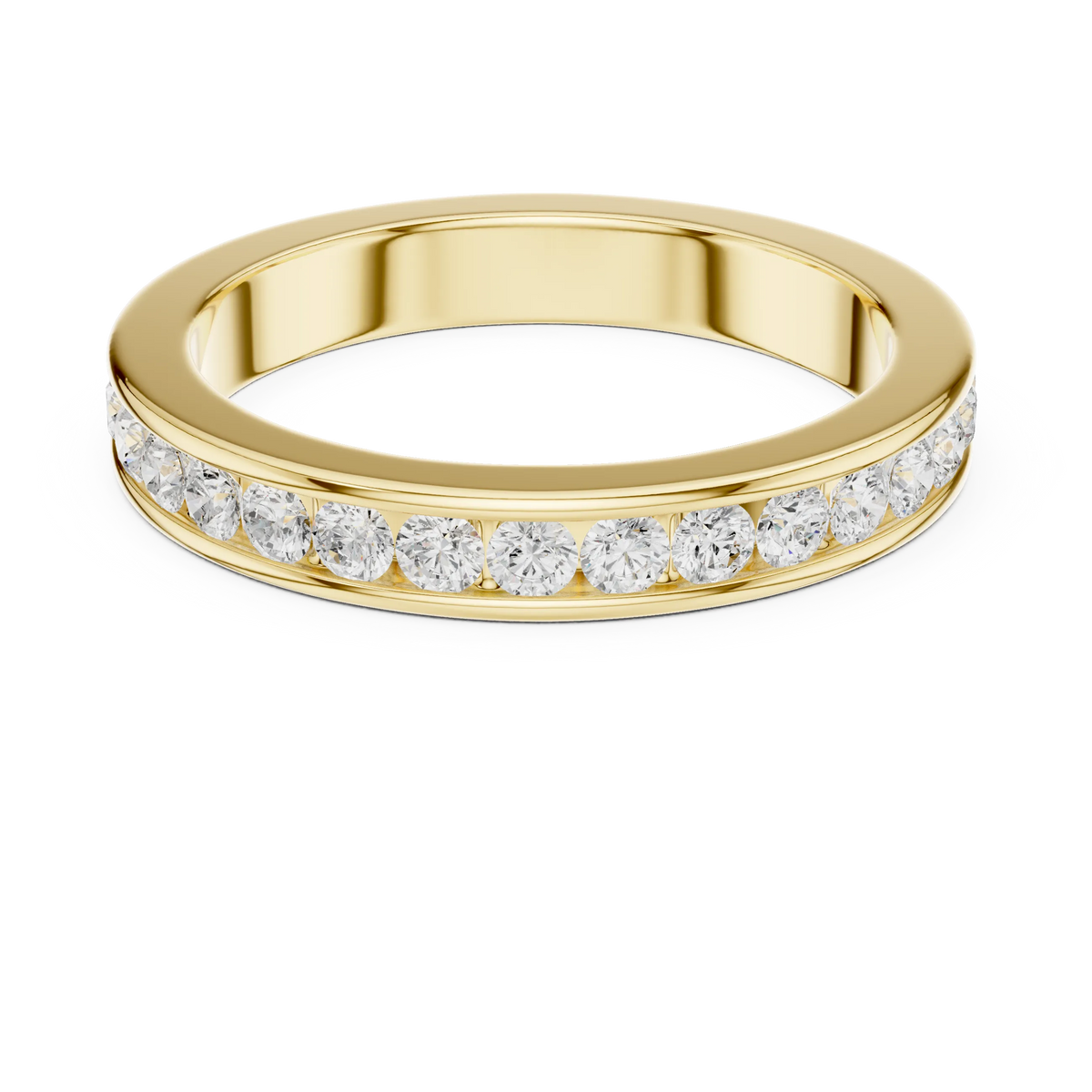 1.08 CTW Round Lab-Grown Diamond Channel-Set Men’s Band in 14K Gold