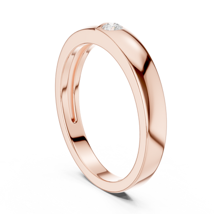 0.07 CT Round Lab-Grown Diamond Split-Groove Men’s Band in 14K Gold