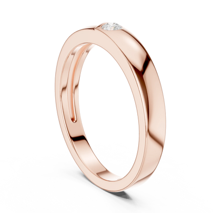 0.07 CT Round Lab-Grown Diamond Split-Groove Men’s Band in 14K Gold