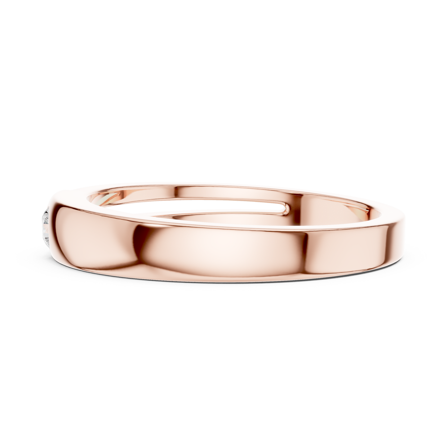0.07 CT Round Lab-Grown Diamond Split-Groove Men’s Band in 14K Gold