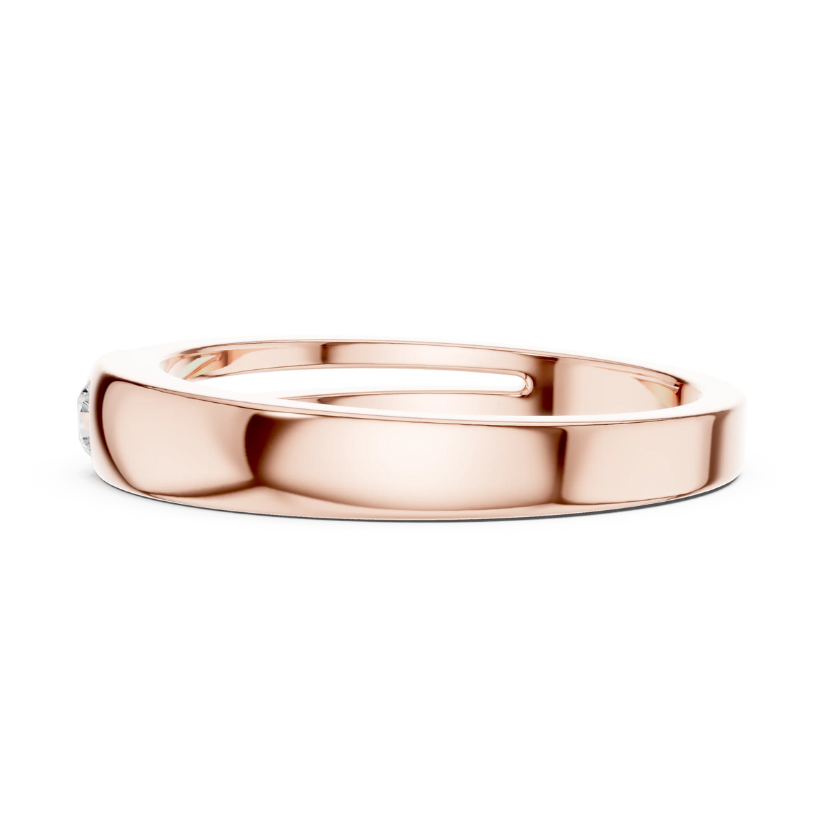 0.07 CT Round Lab-Grown Diamond Split-Groove Men’s Band in 14K Gold