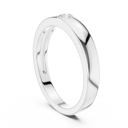 0.07 CT Round Lab-Grown Diamond Split-Groove Men’s Band in 14K Gold
