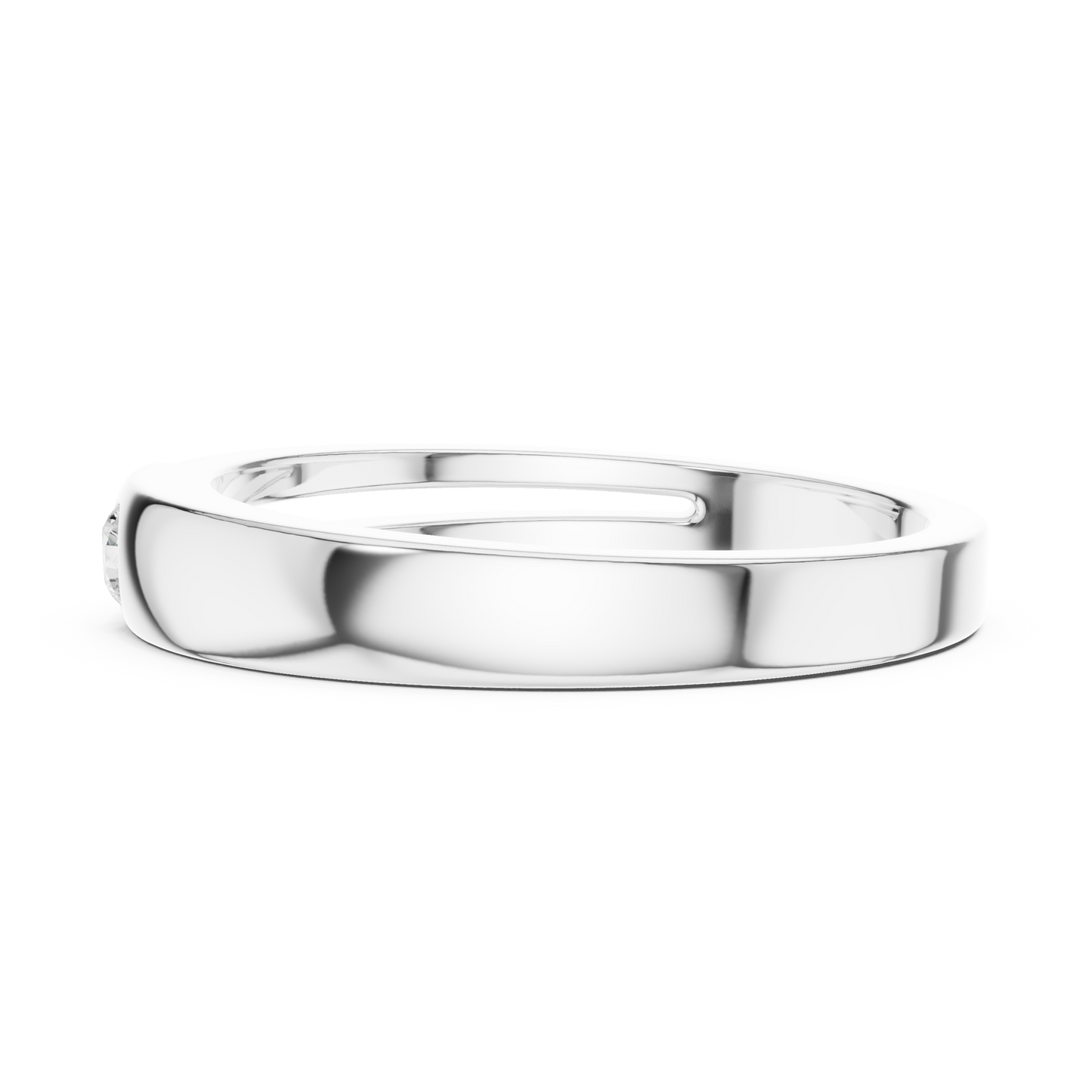 0.07 CT Round Lab-Grown Diamond Split-Groove Men’s Band in 14K Gold