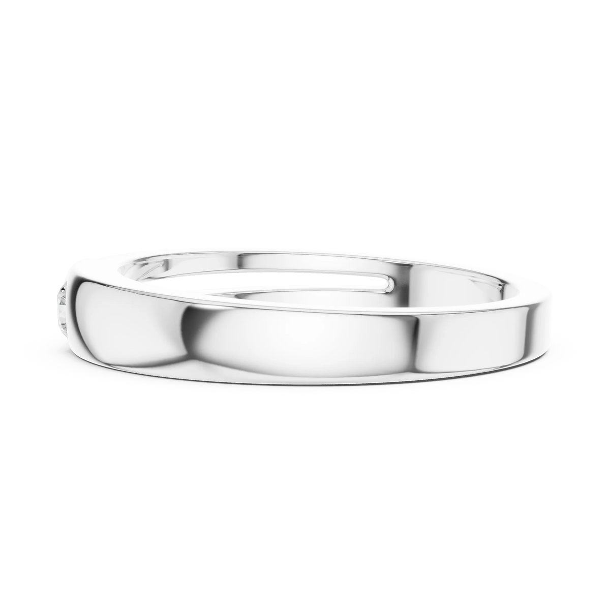 0.07 CT Round Lab-Grown Diamond Split-Groove Men’s Band in 14K Gold