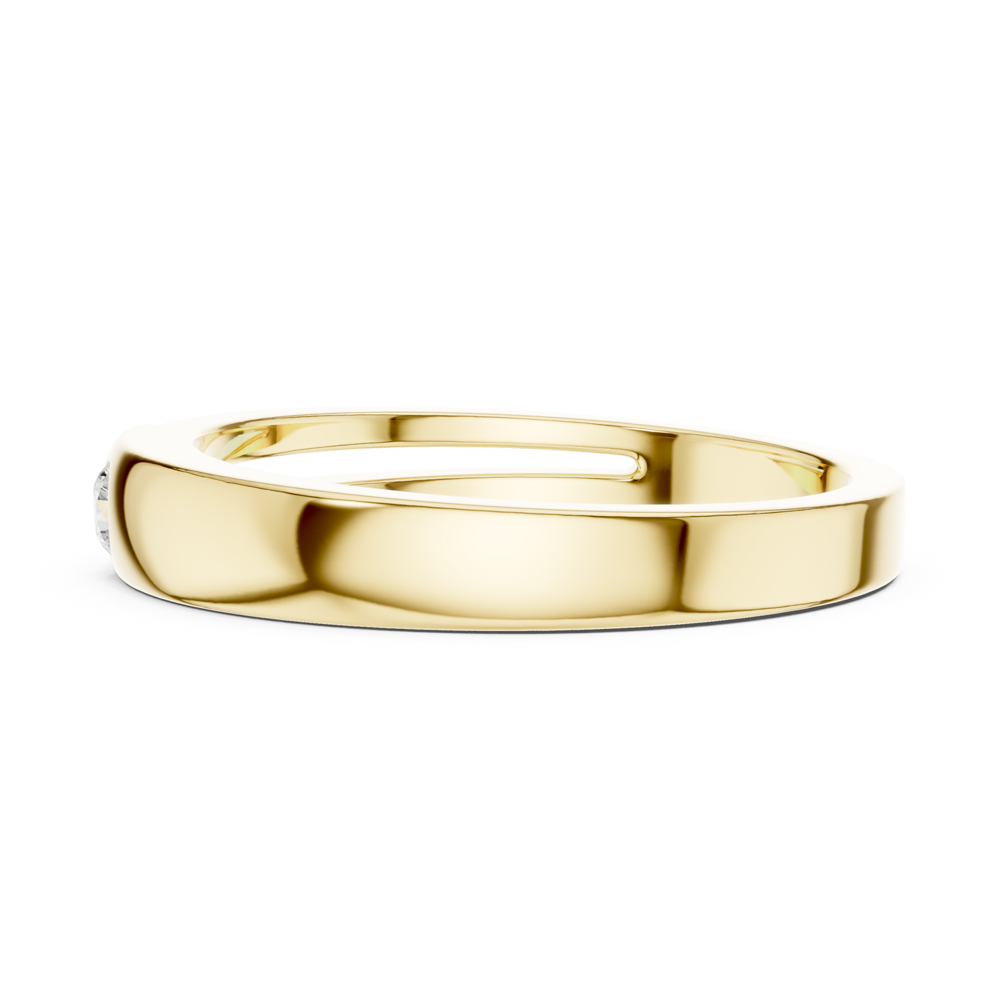 0.07 CT Round Lab-Grown Diamond Split-Groove Men’s Band in 14K Gold