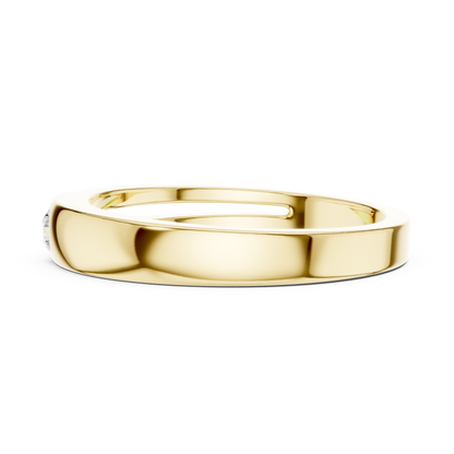 0.07 CT Round Lab-Grown Diamond Split-Groove Men’s Band in 14K Gold