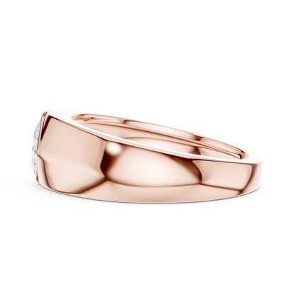 0.50 CT Princess-Cut Lab-Grown Diamond Bezel-Set Men’s Signet Ring in 14K Gold