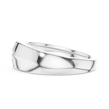 0.50 CT Princess-Cut Lab-Grown Diamond Bezel-Set Men’s Signet Ring in 14K Gold