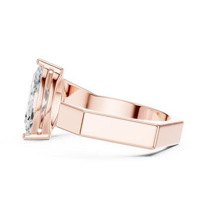 1.00 CT Marquise-Cut Lab-Grown Diamond Open Men’s Ring in 14K Gold