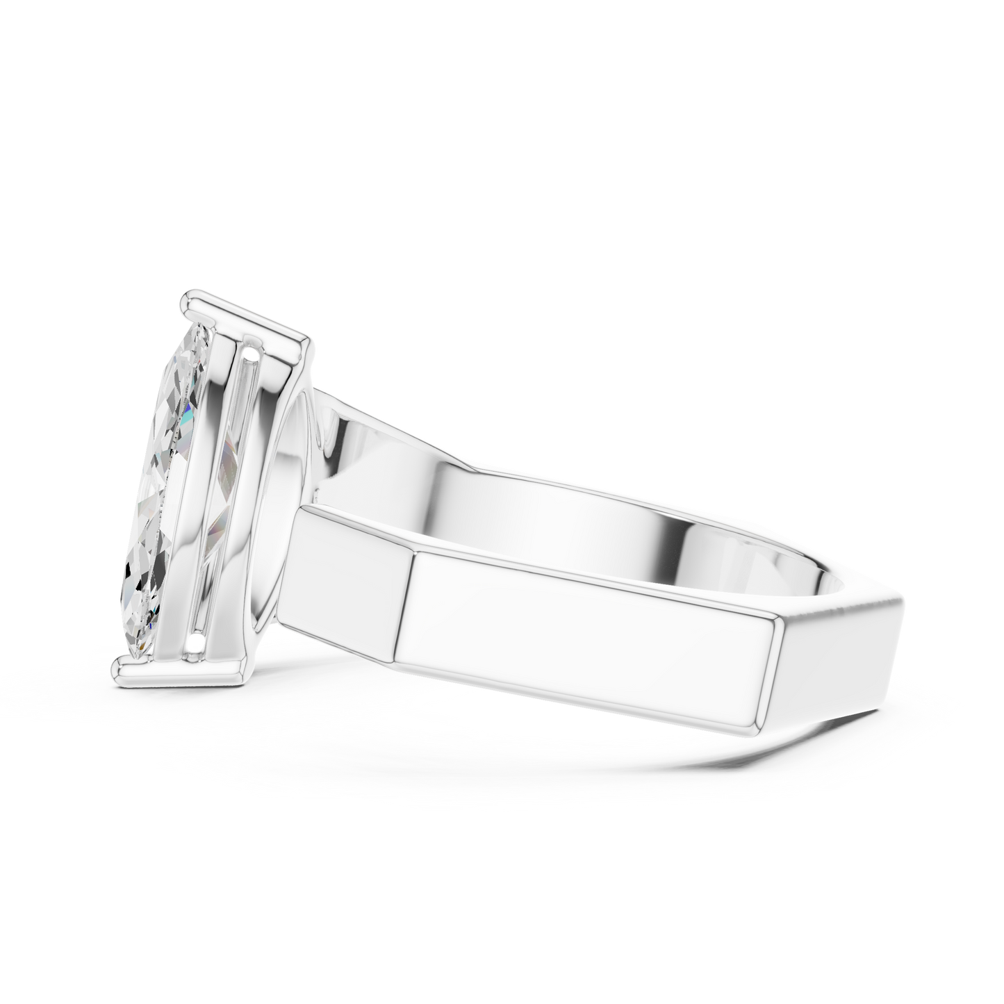 1.00 CT Marquise-Cut Lab-Grown Diamond Open Men’s Ring in 14K Gold