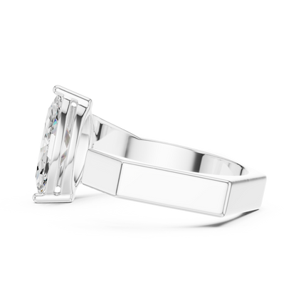 1.00 CT Marquise-Cut Lab-Grown Diamond Open Men’s Ring in 14K Gold