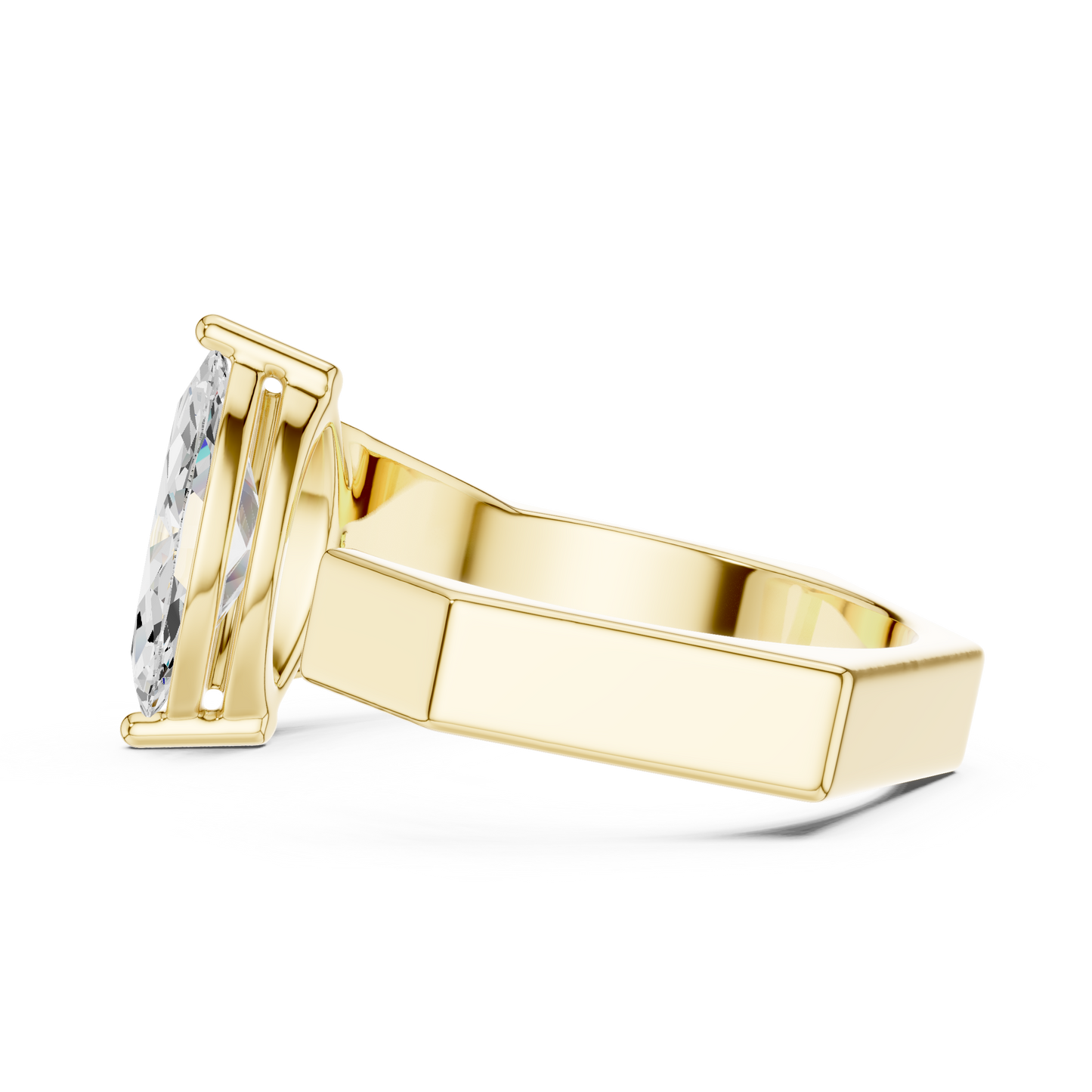 1.00 CT Marquise-Cut Lab-Grown Diamond Open Men’s Ring in 14K Gold
