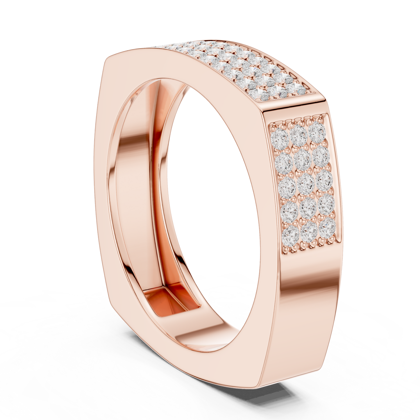 0.53 CTW Multi-Row Pavé Lab-Grown Diamond Men’s Ring in 14K Gold