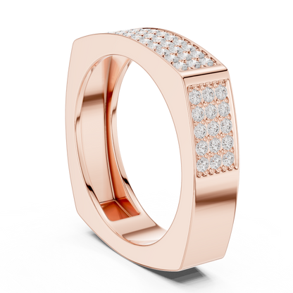 0.53 CTW Multi-Row Pavé Lab-Grown Diamond Men’s Ring in 14K Gold