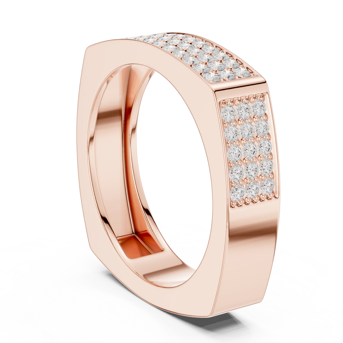 0.53 CTW Multi-Row Pavé Lab-Grown Diamond Men’s Ring in 14K Gold