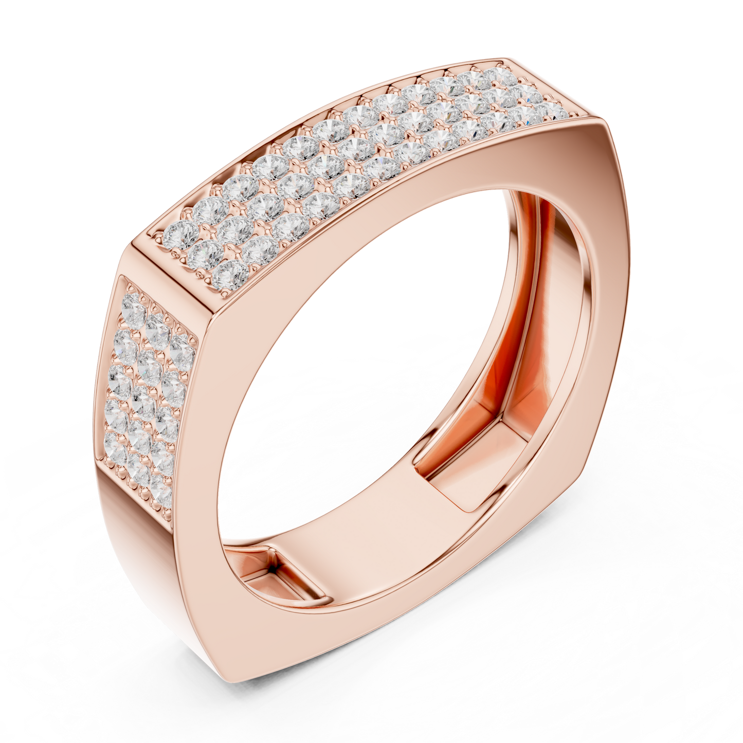 0.53 CTW Multi-Row Pavé Lab-Grown Diamond Men’s Ring in 14K Gold