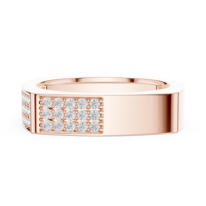 0.53 CTW Multi-Row Pavé Lab-Grown Diamond Men’s Ring in 14K Gold