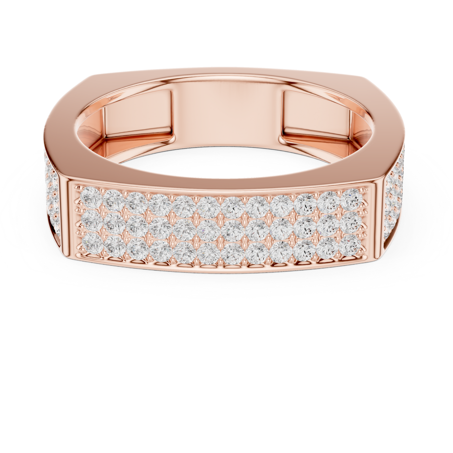0.53 CTW Multi-Row Pavé Lab-Grown Diamond Men’s Ring in 14K Gold