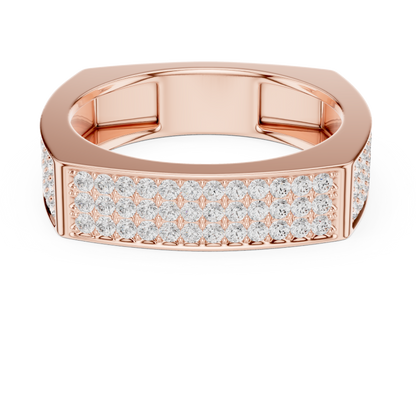 0.53 CTW Multi-Row Pavé Lab-Grown Diamond Men’s Ring in 14K Gold